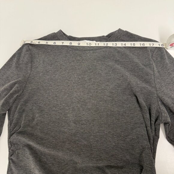 TEMOFON Charcoal Gray Long Sleeve Midi Dress with Side Ruching – Size L - Picture 7 of 10